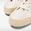 Espadrilles plates avec cordes ecru femme