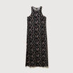 Robe longue droite sans manches noir femme