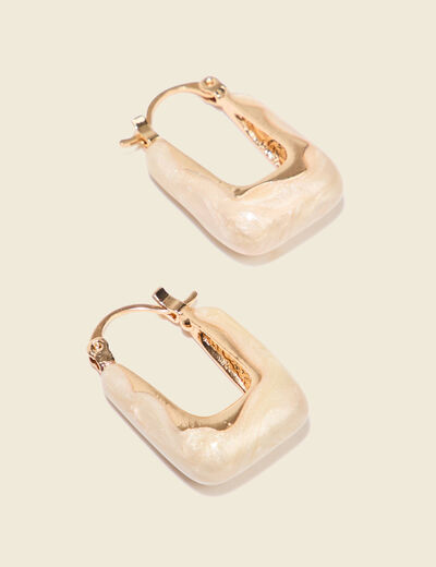 Boucles d'oreilles créoles ecru femme