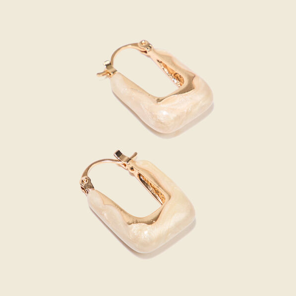 Boucles d'oreilles créoles ecru femme
