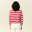 Pull manches longues col polo ecru femme