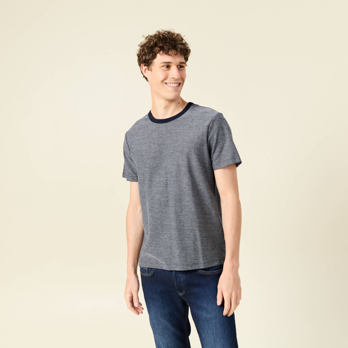 T-shirt manches courtes bleu marine homme