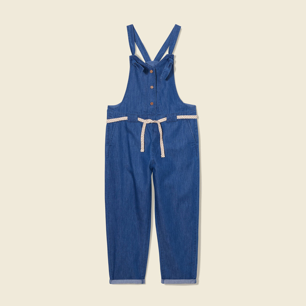 Salopette en denim denim stone femme