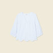 Chemise manches 3/4 brodée blanc femme