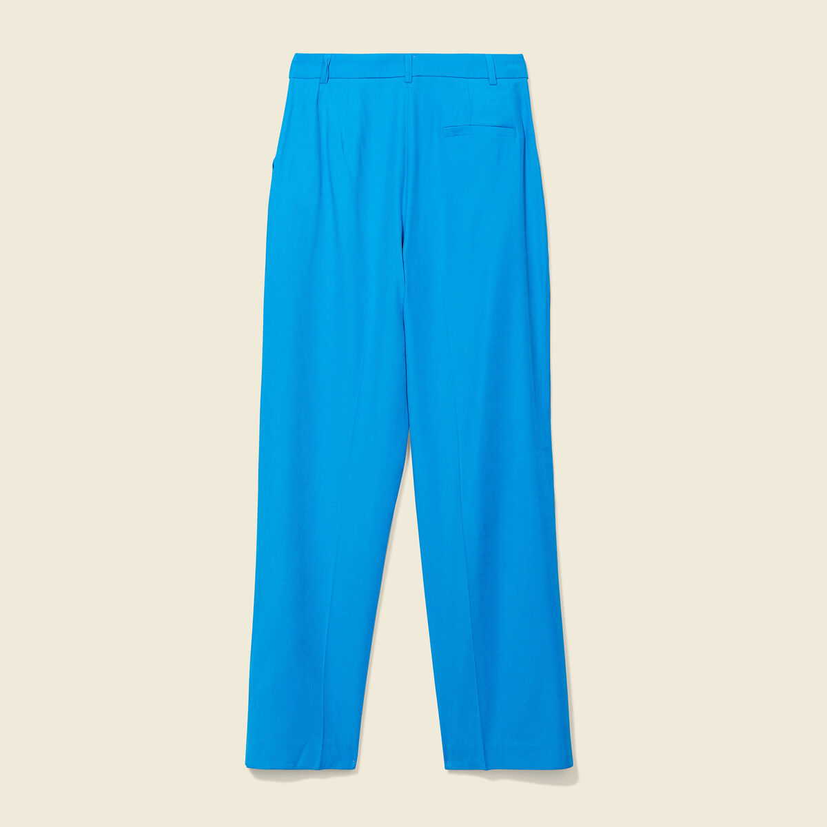 Pantalon large à pinces bleu femme