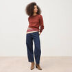 Pull manches longues marron cognac femme