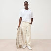 Pantalon large en velours ecru homme
