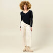 Pull à manches longues bleu marine femme