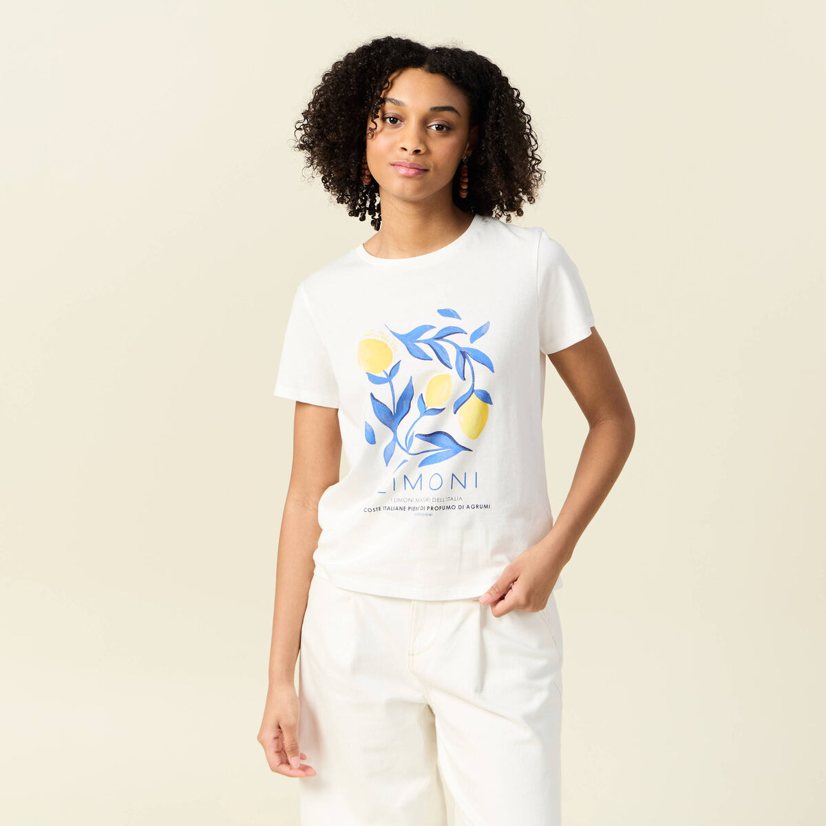 T-shirt manches courtes blanc femme