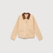 Veste manches longues col classique taupe femme
