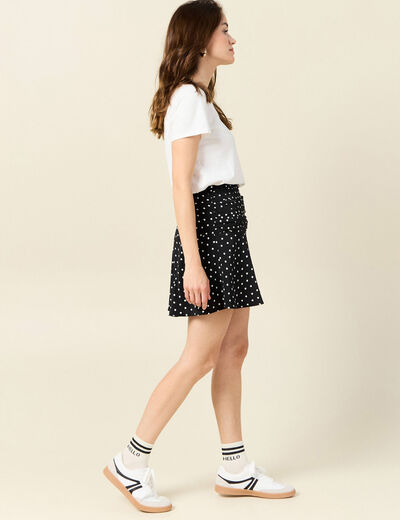 Jupe-short droite noir femme