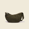 Sac demi-lune velours côtelé taupe femme