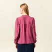 Blouse manches longues volants vieux rose femme