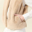 Gilet sans manches doubl&eacute; beige femme