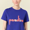T-shirt éco-responsable bleu violet femme
