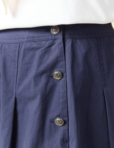Jupe en coton bleu marine femme