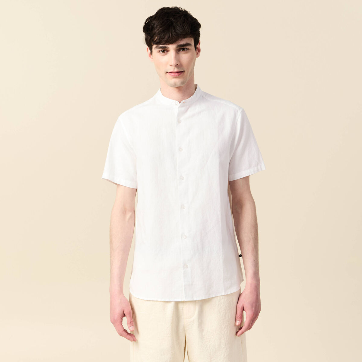 Chemise manches courtes blanc homme