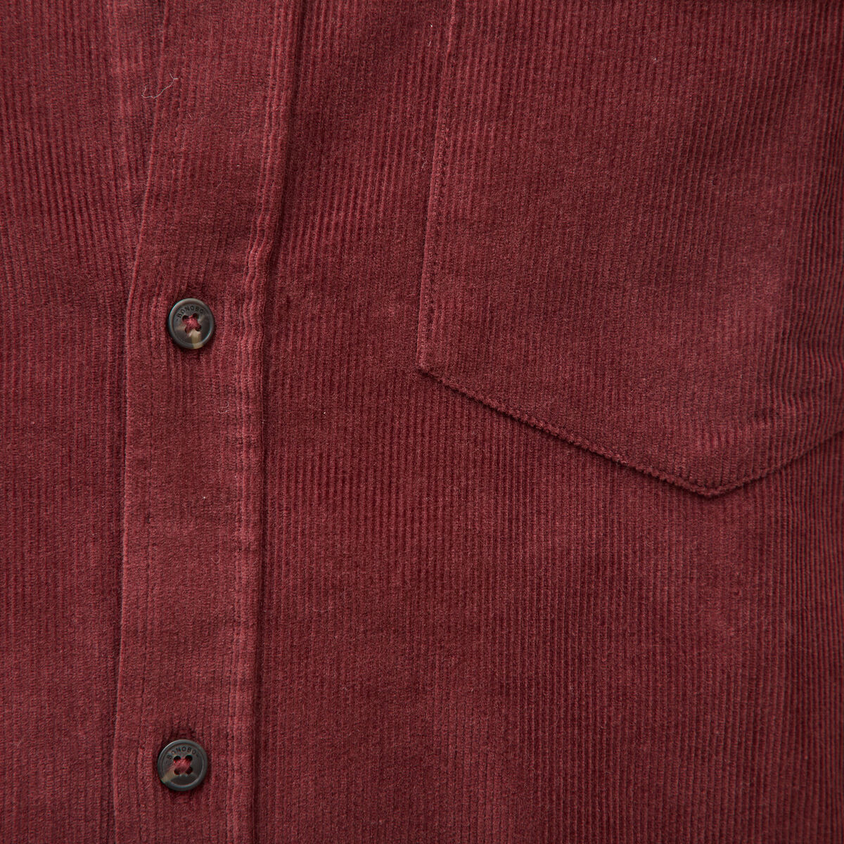 Chemise col classique en velours bordeaux homme