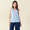 Chemise sans manches bleu femme