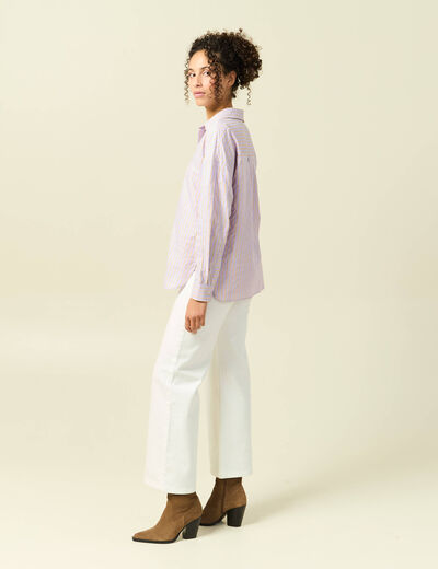 Chemise oversize en coton bleu ciel femme