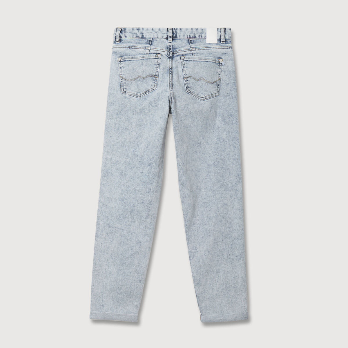 Jeans girlfriend 5 poches denim snow bleu femme