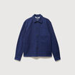Surchemise droite en coton bleu fonc&eacute; homme