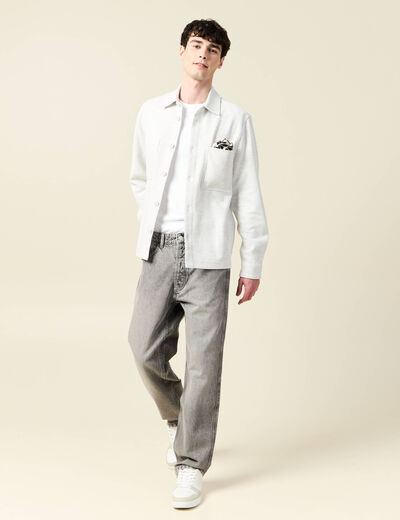 Jeans large relaxed denim gris homme
