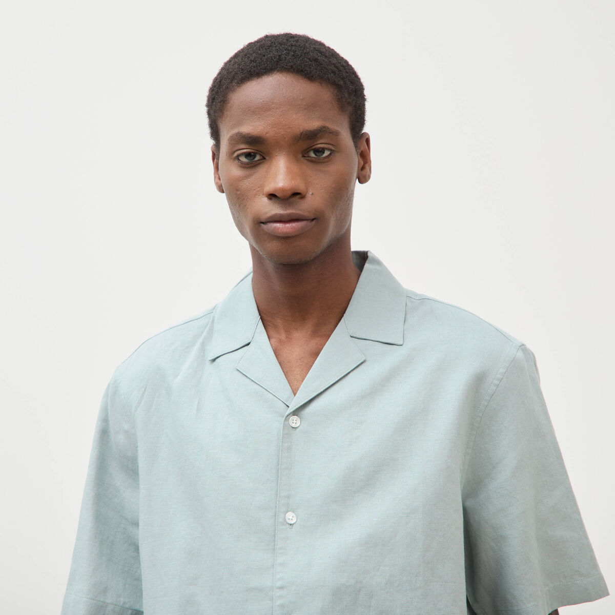 Chemise boyfriend manches courtes vert clair homme