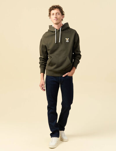 Sweat effet polaire manches longues vert kaki homme