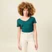 T-shirt manches courtes vert canard femme