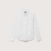 Chemise cintr&eacute;e en coton manches longues bleu homme