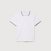 Polo cintr&eacute; en coton manches courtes blanc homme