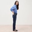 Jeans regular 7/8&egrave;me denim brut femme