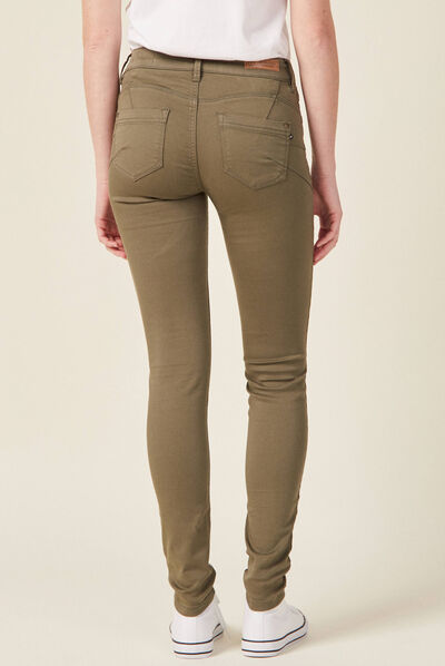 Pantalon Audrey - skinny push up vert kaki femme