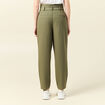 Pantalon carotte ceinturé vert kaki femme