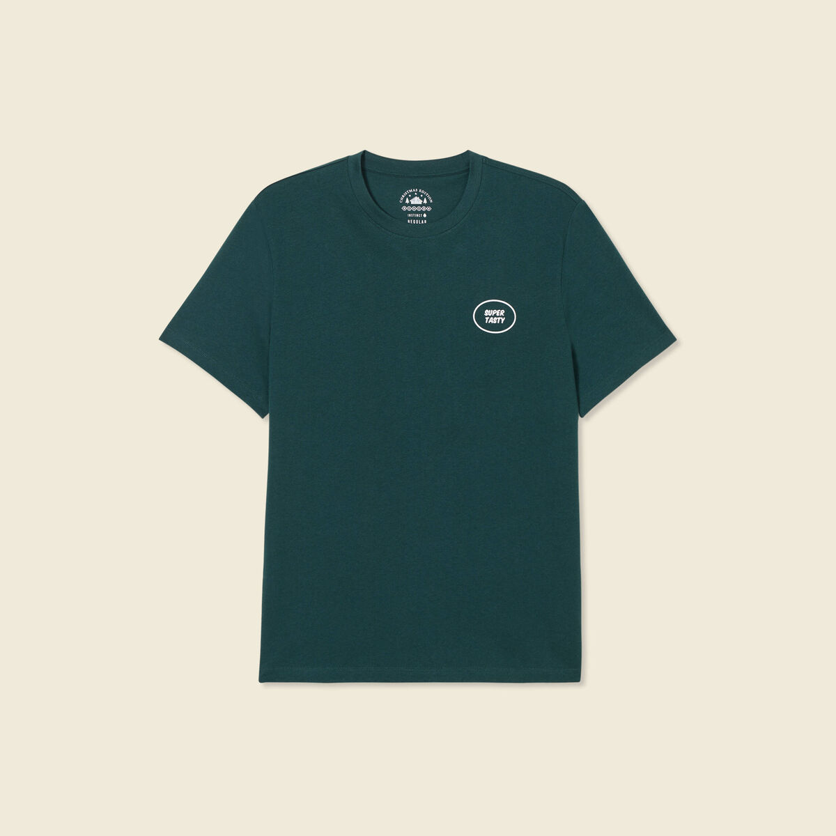 T-shirt manches courtes vert fonc&eacute; homme