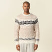Pull manches longues beige homme