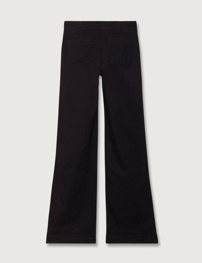 Jeans flare &agrave; pont denim noir femme