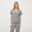 Chemise en coton manches courtes noir femme