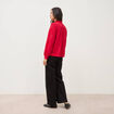 Chemise en coton manches longues rouge fonc&eacute; femme