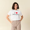 T-shirt oversize col rond en coton blanc femme