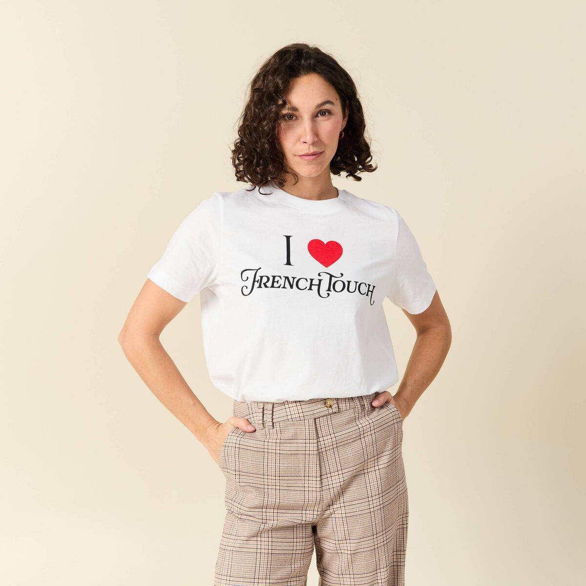 T-shirt oversize col rond en coton blanc femme