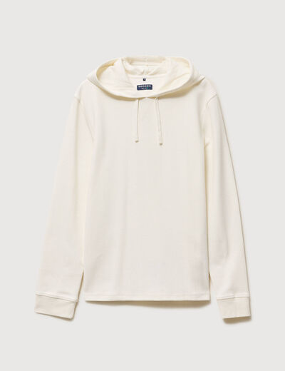 T-shirt &agrave; capuche ecru homme
