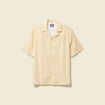 Chemise print&eacute;e manches courtes jaune paille homme