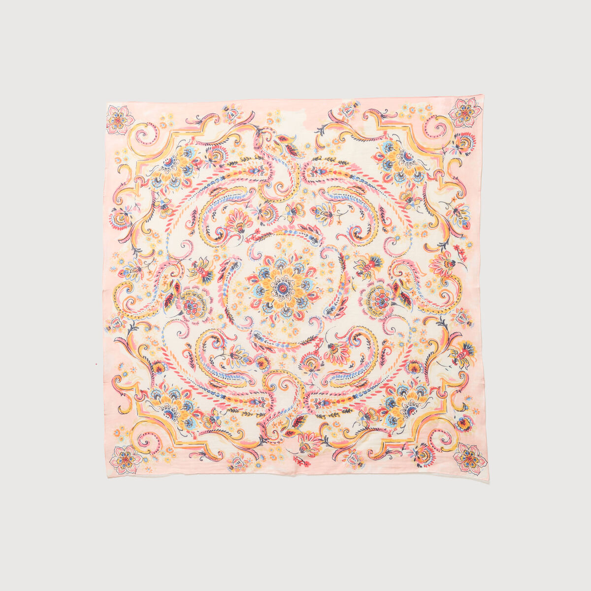 Foulard en coton effet satin&eacute;e orange femme
