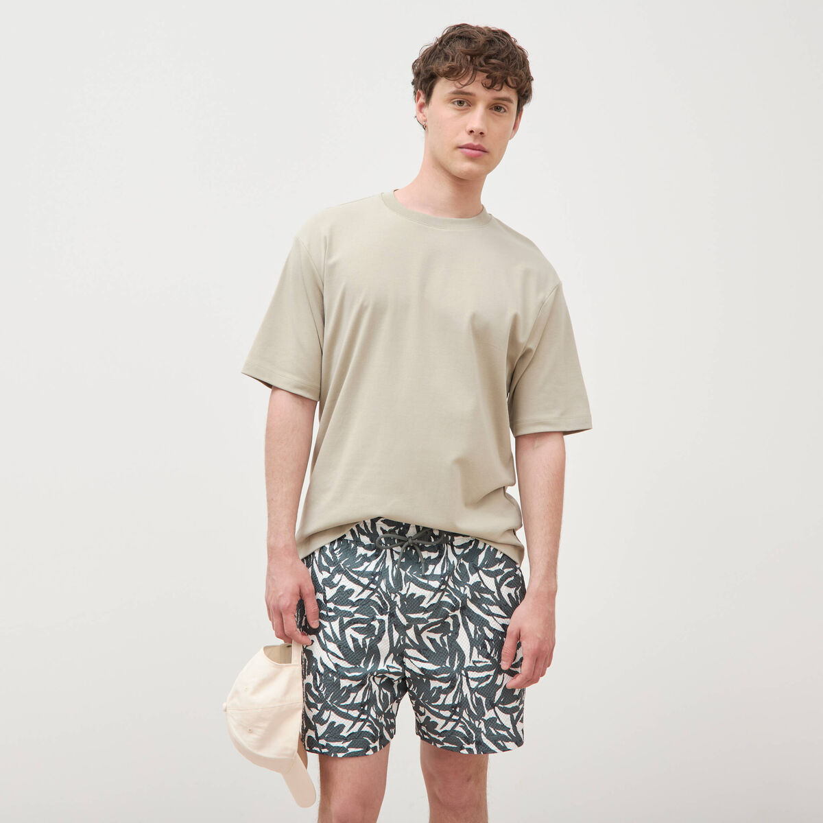 T-shirt manches courtes beige homme