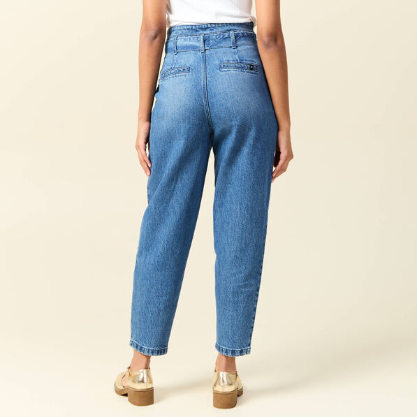 Jeans slouchy taille haute denim stone femme