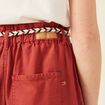 Short paperbag ceinturé rouge foncé femme