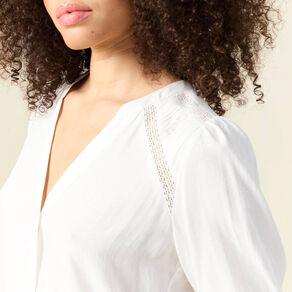 Chemise manches courtes ecru femme