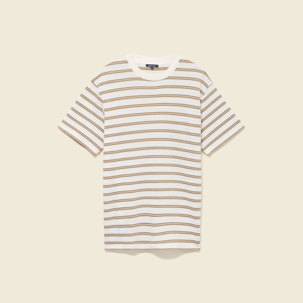 T-shirt ample en coton col rond beige fonce homme